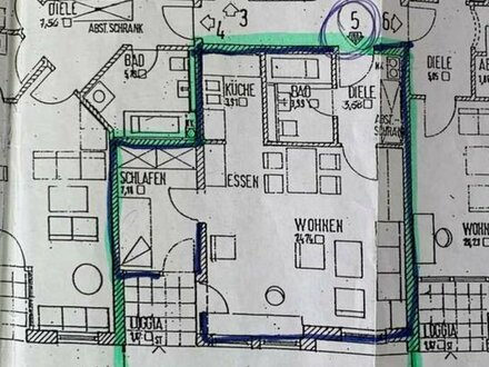 Möblierte, zentral gelegene 2-Zimmer EG Wohnung