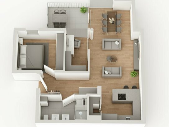 Neubau 3 Zi.-Wohnung mit großzügiger Loggia - Stadtquartier "Am Weinberg"