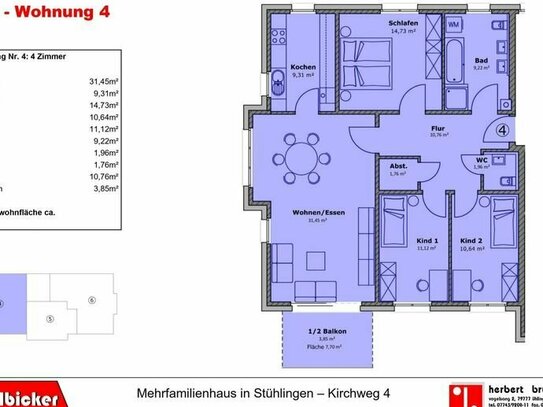 9 Familienhaus Stühlingen- 4 Zimmerwohnung Obergeschoss