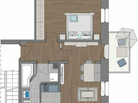 Freundliche 2-Zimmer-Wohnung in Bad Aibling Zentrum - Möbliert - Kurzfristig beziehbar