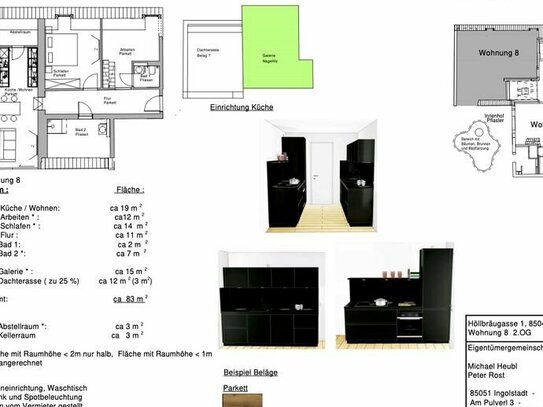 Exklusive 4 Zimmer Wohnung 83m2 mit Galerie und Dachterrasse im Herzen der Altstadt von Ingolstadt