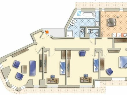 Sanierter Erstbezug im Dachgeschoß - 4-Raum-Wohnung - Tageslichtbad, Gäste-WC, Parkett, Stellplatz