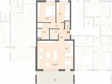 Neubau: 2-Zimmer Obergeschoss mit Balkon im Kanderpark, Binzen Nr.14