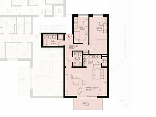 Neubau: 3-Zimmer Obergeschoss mit Balkon im Kanderhof, Binzen Nr.6 - RESERVIERT