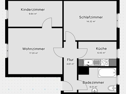 **Erstbezug nach Sanierung** ruhige 3-Zimmer Wohnung