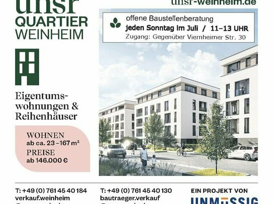 Unsr Apartment Weinheim, große, helle 2-Zi-Wohnung im 1. OG NEUBAU!