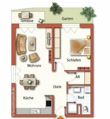 Erstbezug: Top 2-Zimmer-Wohnung mit Terrasse und Tiefgarage in ruhiger Wohnlage in Katzwang!