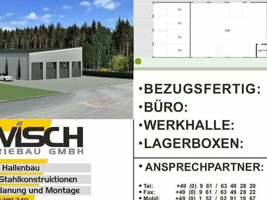 Werk-Halle mit 370 bis 550 m² - und Büros im Industriegebiet von Vohenstrauß Am Michlbach zu vermieten