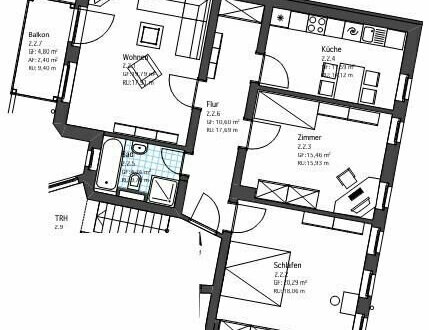 sanierte 3-Raum Altbauwohnung mit EBK und Südbalkon