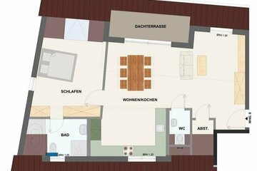 Moderne 2-Zimmer-DG-Wohnung in Eschborn, Keller, Tiefgarage, barrierefrei