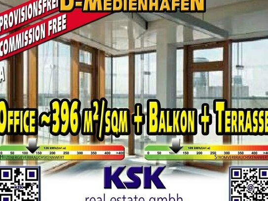 Offcie + Balkon + Terrasse ~396 m²/sqm im trendigen Szeneviertel Medienhafen