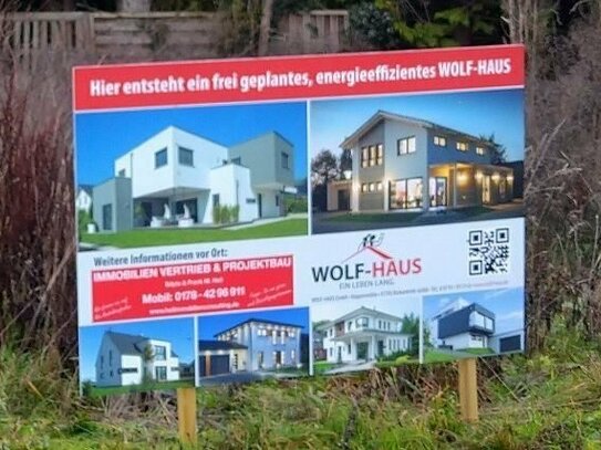Baugrundstück für Ihr frei geplantes Wolf-Haus mit Fernsicht - unverbaubar