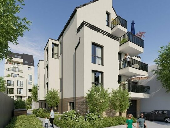 Stadtleben & Entspannung in der Augustenstraße: große Terrasse mit kleinem Garten hinterm Haus