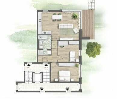 Stilvolle Terrassenwohnung - 3 Zimmer, Neubau