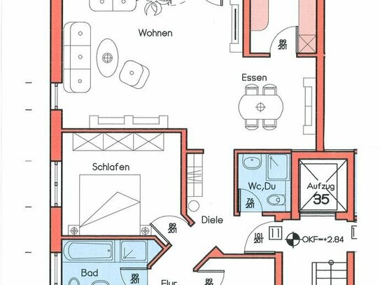 Neubau/Erstbezug! 4-Zi.-Wohnung mit Aufzug in bester Lage von Jügesheim