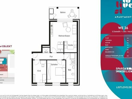 Attraktive 3-Zimmer-Wohnung mit Süd-Balkon (Neubau)