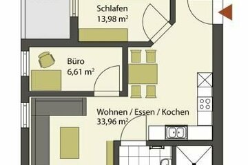 Stilvolle 3-Zimmer-Wohnung mit Einbauküche und Balkon in Leinach