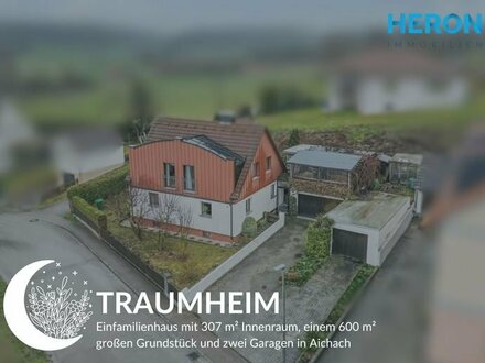 TRAUMHEIM - Einfamilienhaus mit 307 m² Innenraum, einem 600 m² großen Grundstück und zwei Garagen