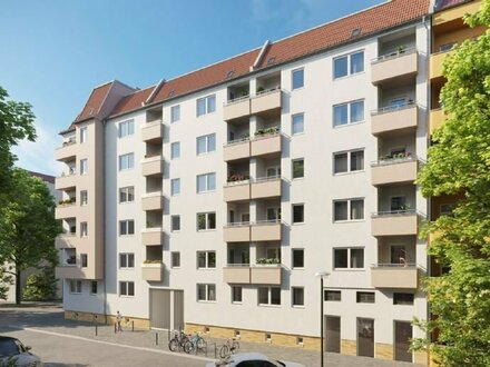 Berlin-Friedrichshain: Modernisierte, vermietete 2-Zimmer-Wohnung mit Balkon