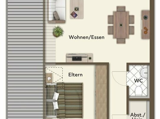 Helle 3 Zimmer Wohnung mit großem Balkon