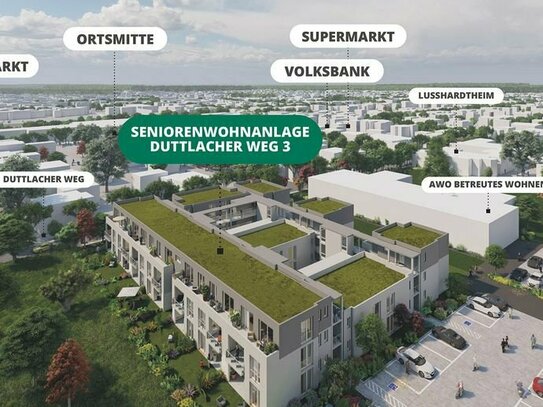 Waghäusel-Kirrlach: Seniorenwohnung mit Dachterrasse