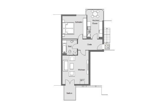 2-Raum-Wohnung mit Balkon, Innenstadtlage Gotha