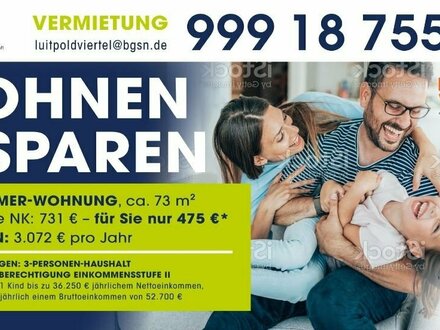 Neubau (*NUR*WBS Stufe 2*) 3-Zimmer Wohnung