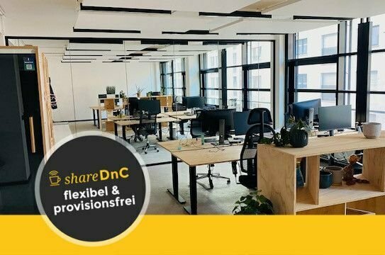 Lichtdurchflutete Büros auf Open Office Fläche im Industrial Style - All-in-Miete