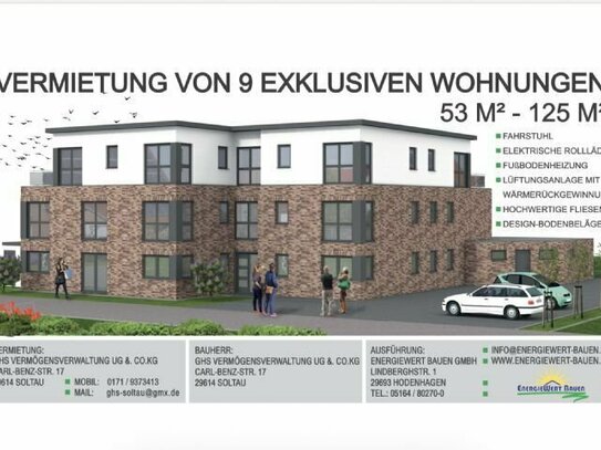 2-Zimmer-Wohnung im KfW 40+ Niedrigenergiehaus in TOP Lage in Soltau!