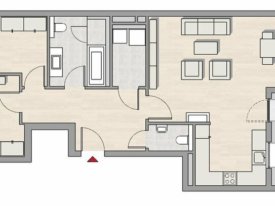 Bad Vilbel, Fraunhoferstraße 12 - 3 Zimmer Erdgeschosswohnung mit Terrasse und Gartennutzung