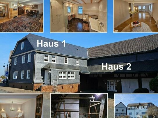 Zwei separate Häuser oder ein großes Haus mit viel Stauraum, Garagen und Garten - PROVISIONSFREI!