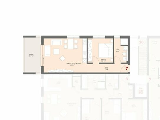 Neubau: 2-Zimmer Obergeschoss mit Balkon im Kanderpark, Binzen Nr.7