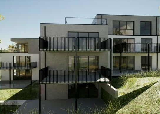 Moderner Neubau: Wohnung mit Terrasse und eigenem Garten in schöner Ortsrandlage