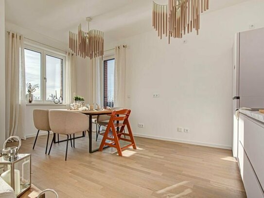 Balkon, Aufzug, Stellplatz: 3-Zimmer-Wohnung im NEUBAU-Quartier - Insel Eiswerder direkt am Wasser