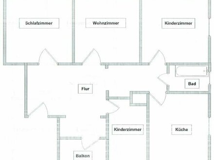 4 Raumwohnung mit Balkon und Pkw-Stellplatz - bei Bedarf mit Einbauküche und Garage
