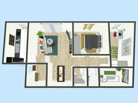 moderne 3-Raum-Wohnung – unmittelbar der Fußgängerzone
