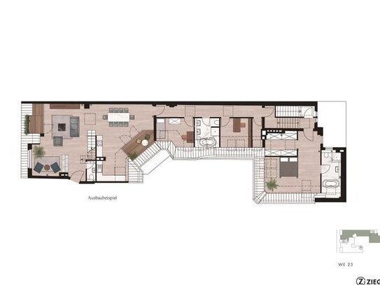 Ausbaufähiges Penthouse mit 4 Zimmern, 2 Balkonen und Rooftop-Terrasse in Ku'damm-Nähe: