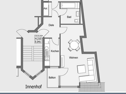 Innenstadtlage in Gotha, 2-Raum-Wohnung mit Balkon