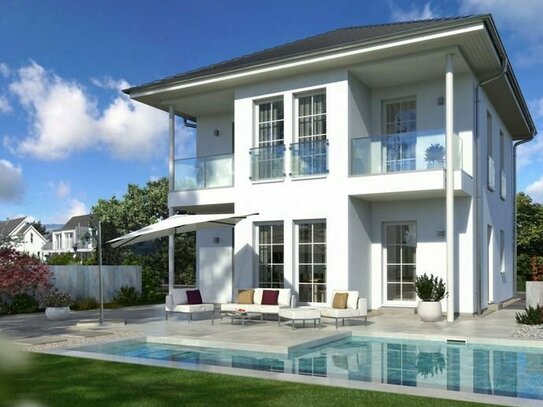 Umwerfendes Design mit außergewöhnlichen Grundriss und zwei Balkone ! Mit Grundstück !