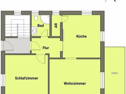 Erdgeschosswohnung, 2 ZKB mit Balkon