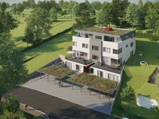 !!!Verkauft! 3-4-Zimmer-Neubau-ETW mit großer Terrasse, Gartenanteil und freiem Blick ins Grüne!!!