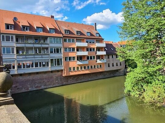 Rarität: Nürnberg City - Trödelmarkt Außergewöhnliche 4-Zi-ETW mit 2 Balkonen direkt an der Pegnitz