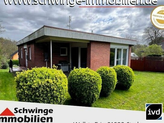 SCHWINGE IMMOBILIEN Stade: Bungalow mit Tiefgarage und schöner Grillterrasse!