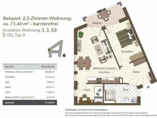 Gelegenheit: Seniorenresidenz LAVIDA vorgesorgt für´s Alter - schöne 3 Zi. Whg mit TG Stellplatz zum Kauf!