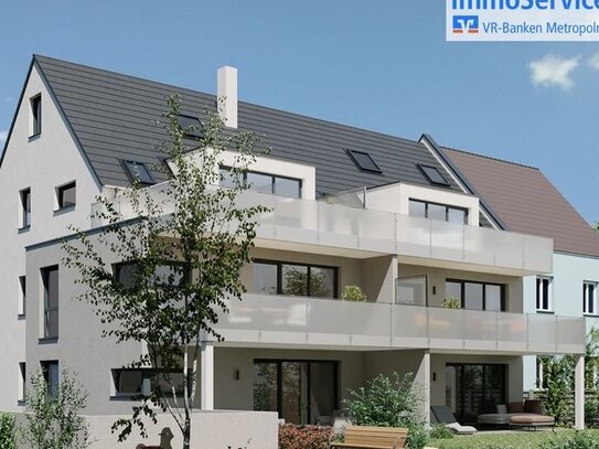 Neubau - KFW Effizienzhaus 40 Standard: Große 3-Zimmer-ETW mit Garten PLUS Hobbyraum im Keller!