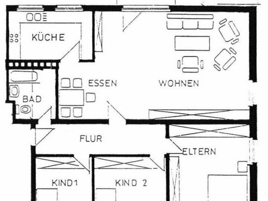 Einziehen und wohlfühlen: 4-Zimmer- Wohnung mit EBK und Balkon