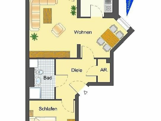 Vollständig renovierte 2-Zimmer-Wohnung in Recklinghausen Süd mit Balkon