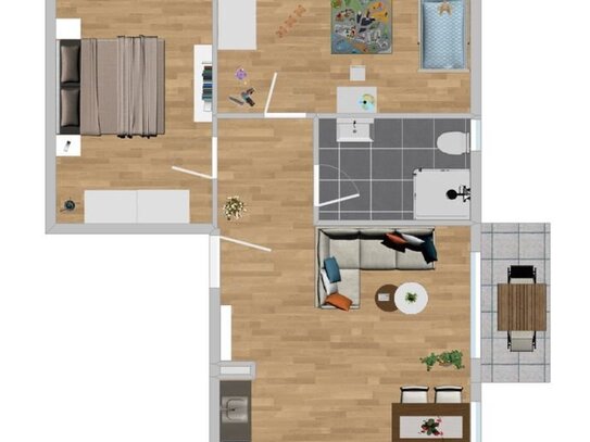 RESERVIERT: 3-Zimmer-Neubau Wohnung Nr. 11 in Müllheim - 500 m vom Zentrum (Erstbezug)