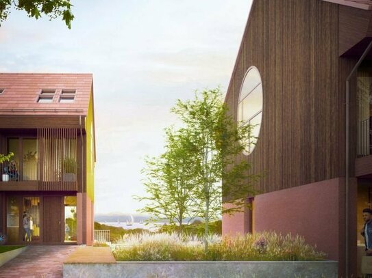 Neubau: Galeriehaus mit privater Liegeinsel in idyllischer Lage und Seeblick