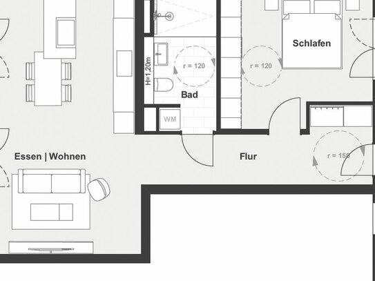 B-04 1.Obergeschoss 2-Zimmer Etagenwohnung mit Balkon